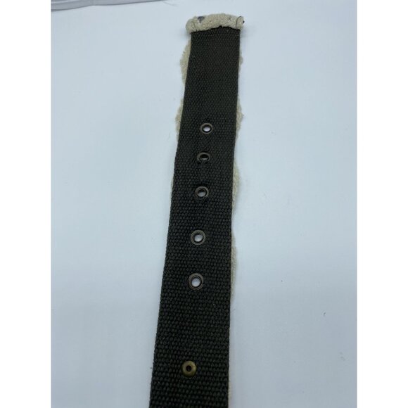 Green Beige Lace Women's Canvas Belt with Rivets Size 11 41.5" End2End x 1.75" - Picture 8 of 12